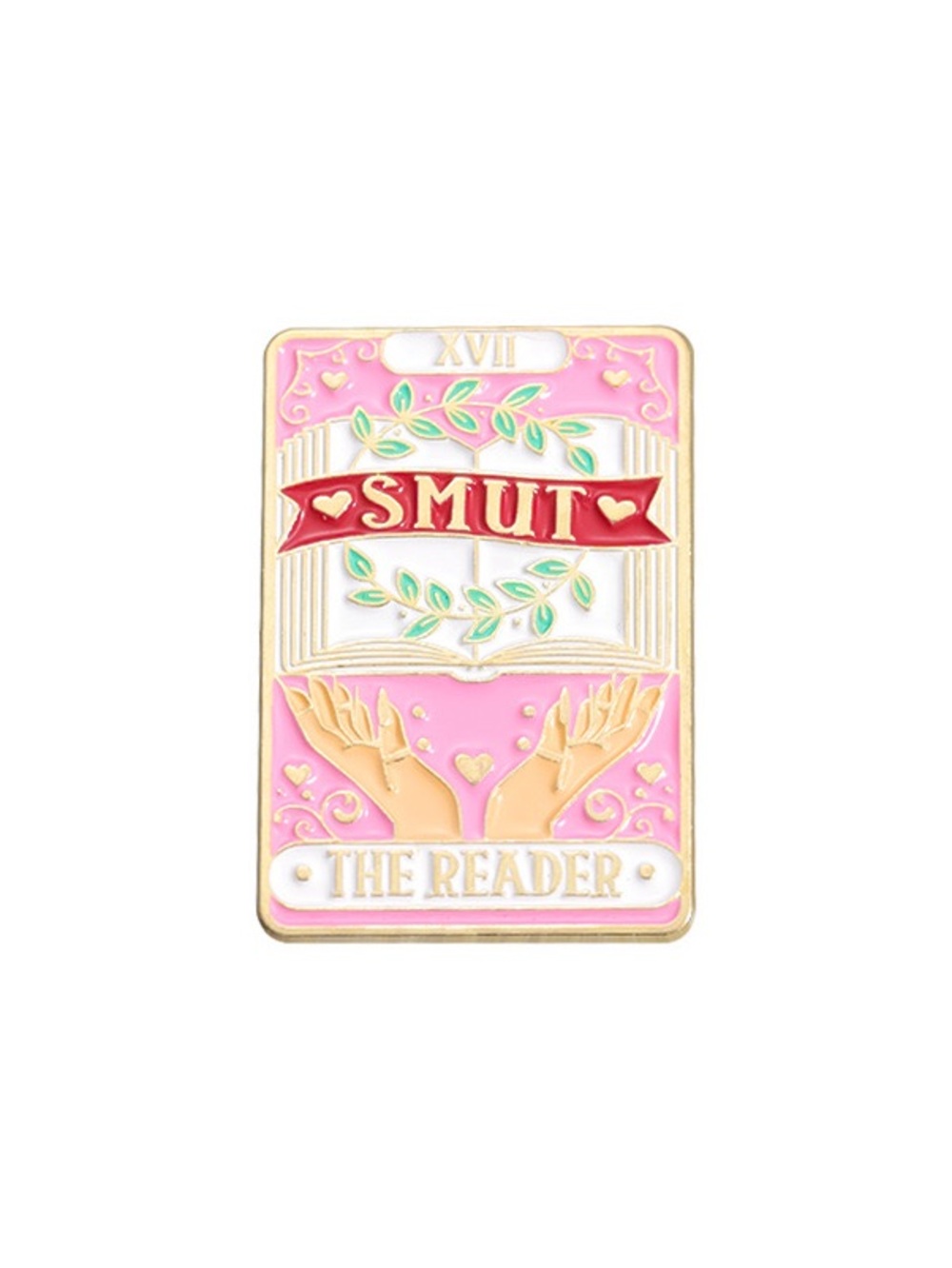 Smut The Reader Pink Tarot Card Enamel Pin Book Lover Gift